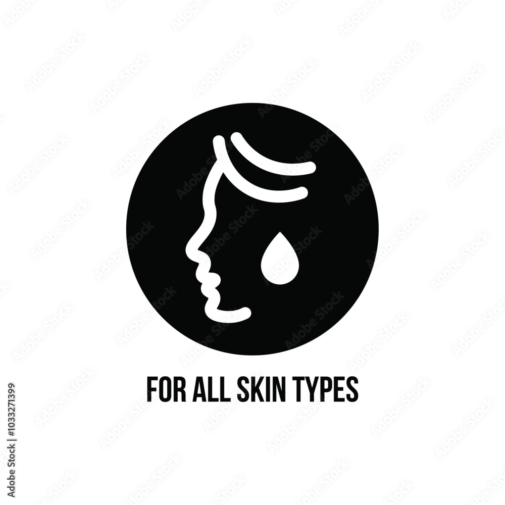 Poster for all skin types icon web design in vector