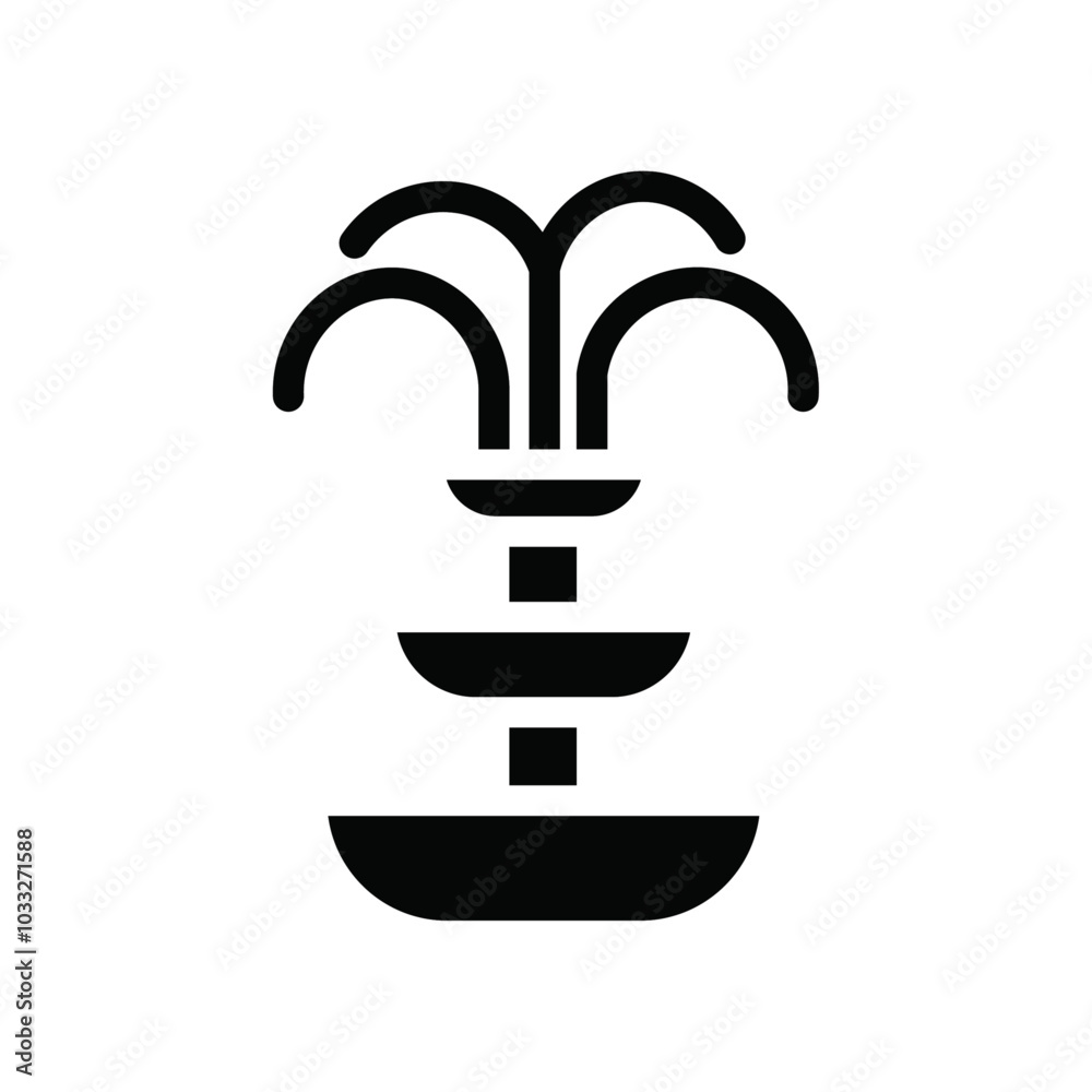 Poster fountain icon web design in vector