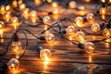 Obraz premium Partially burnt decoration lights with wires