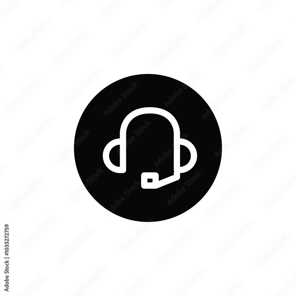 Poster headset icon web design in vector