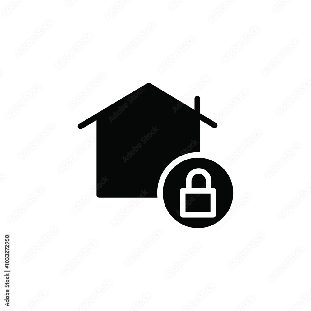 Poster Home security icon web design in vector