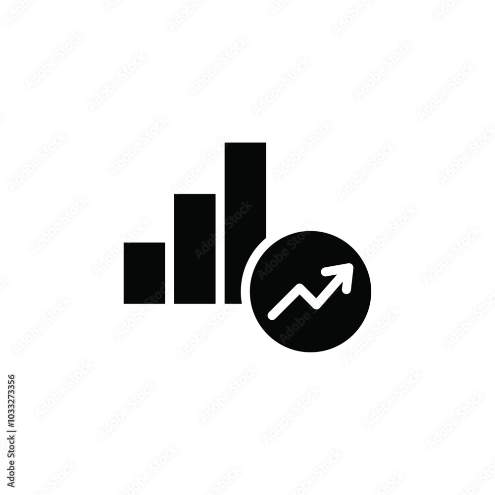 Poster Increase chart icon web design in vector