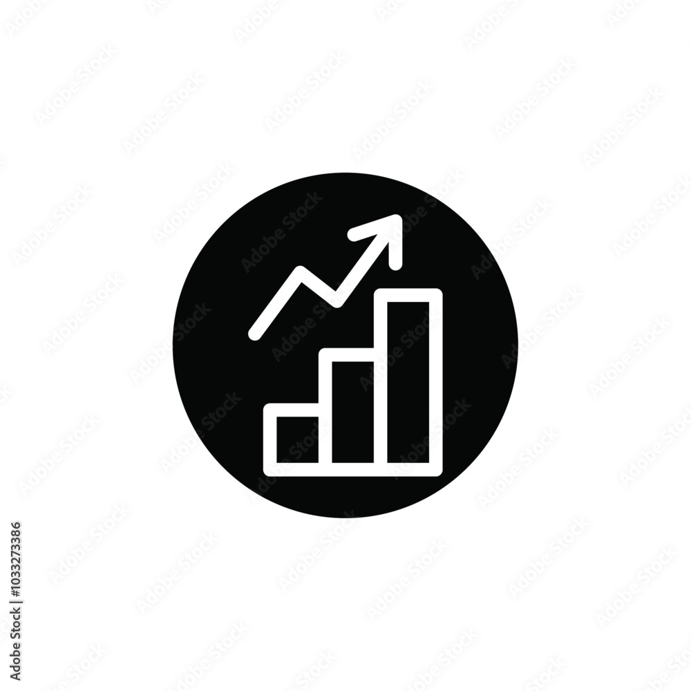 Aufkleber increase chart icon web design in vector