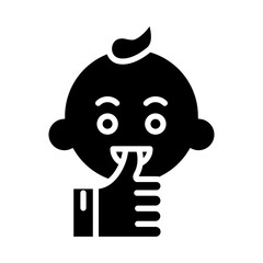 Thumb Sucking Vector Icon Style