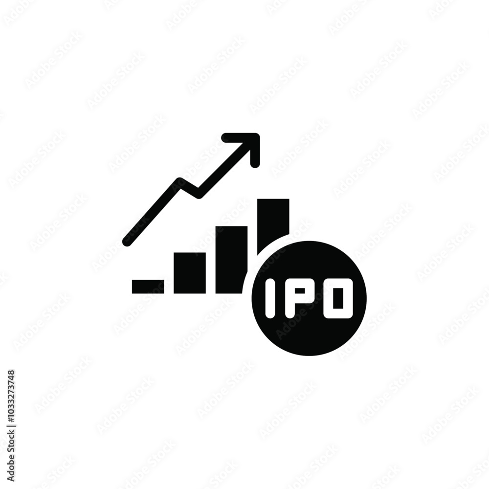 Poster IPO Initial public offering icon web design in vector