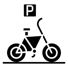 Bike Parking Vector Icon Style