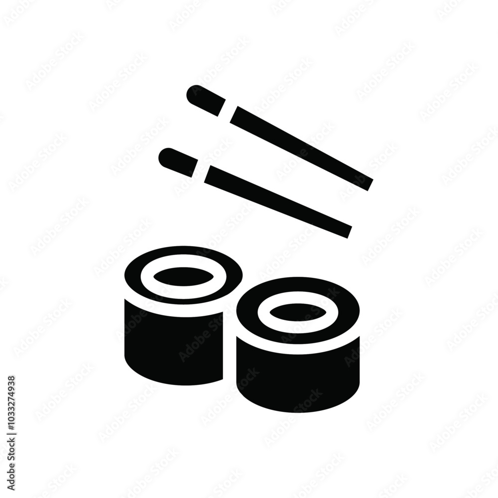 Poster maki sushi roll icon web design in vector