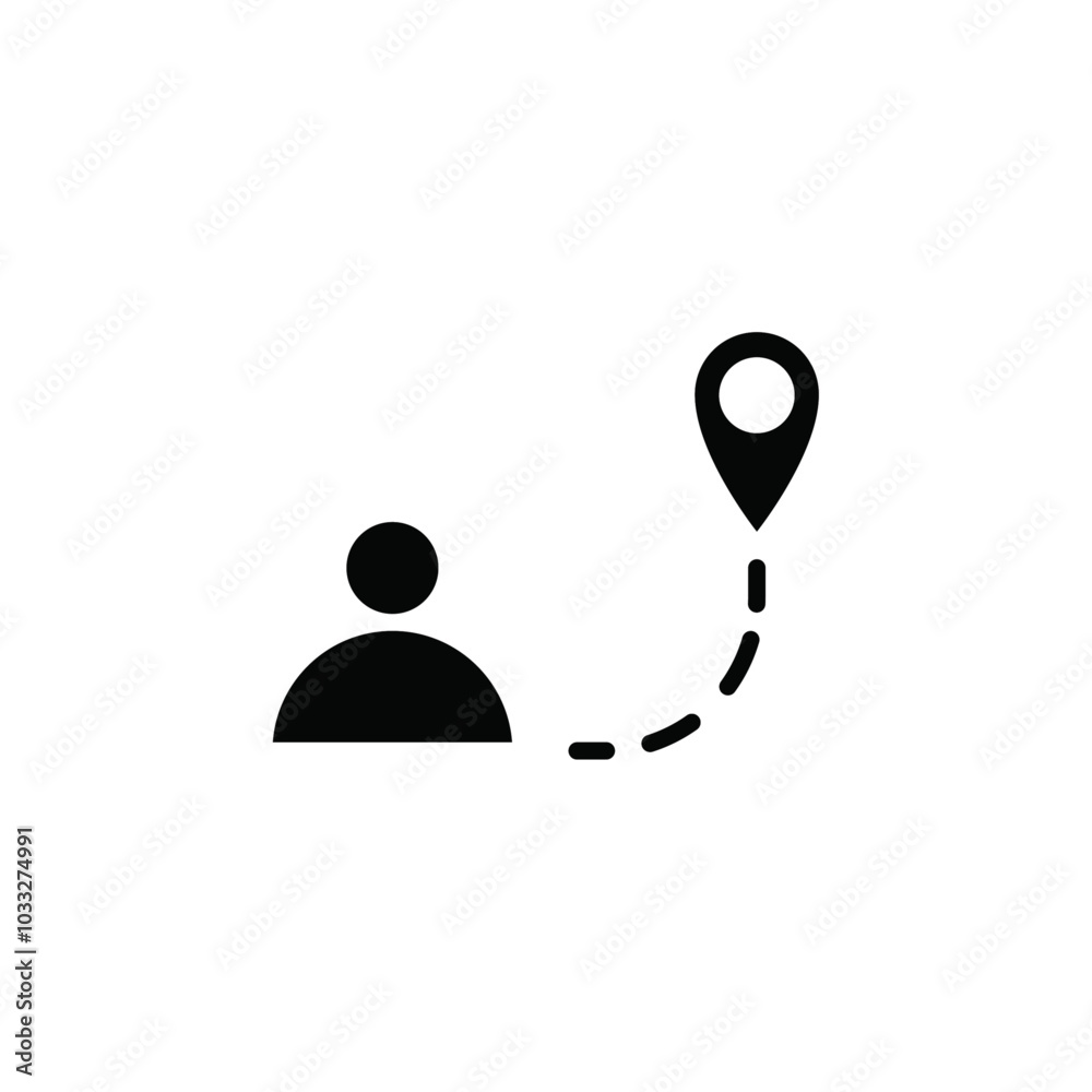 Aufkleber man going to destination icon web design in vector