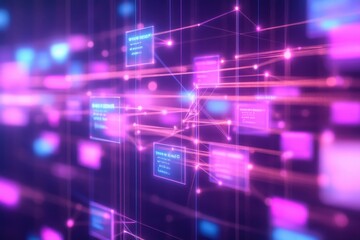 Obraz premium A computer screen with a lot of lines and boxes