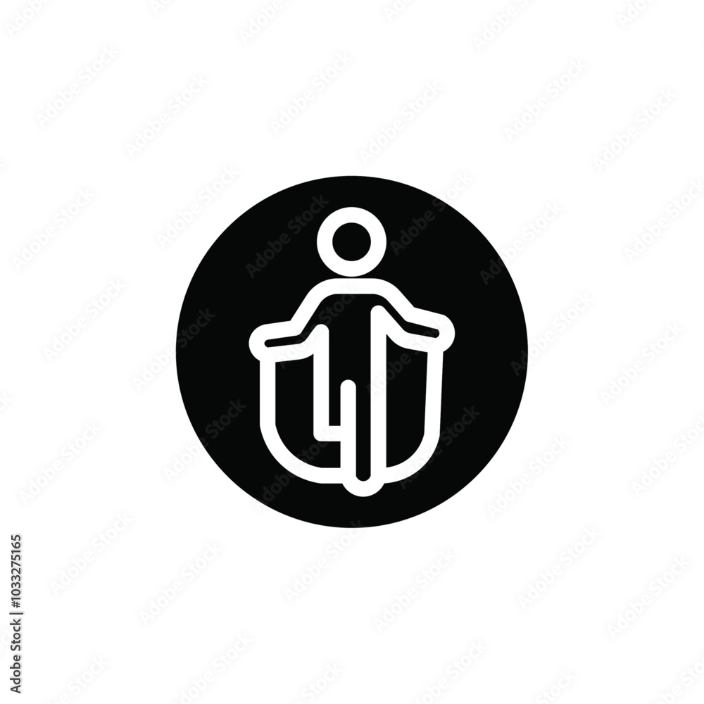Poster Man jumping with skipping rope icon web design in vector