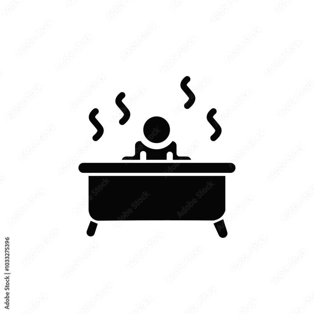 Aufkleber Man relaxing in jacuzzi icon web design in vector