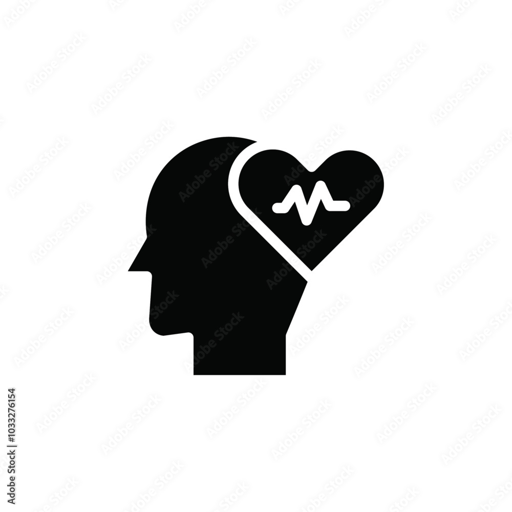 Poster mental health icon web design in vector