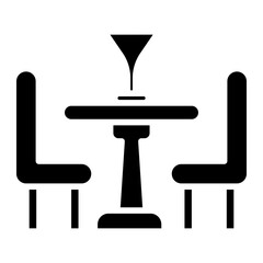 Cafe Table Vector Icon Style