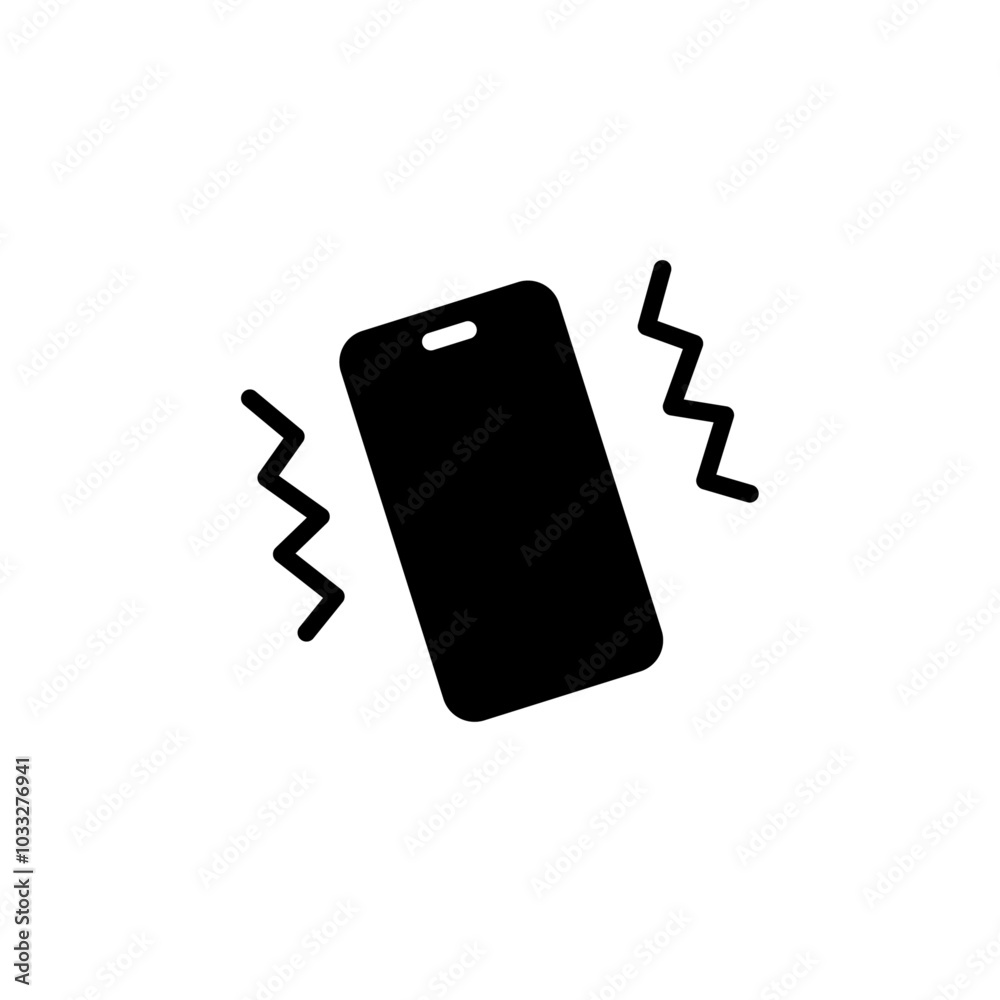 Poster mobile phone vibrating icon web design in vector