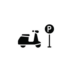 motorbike parking icon web design in vector