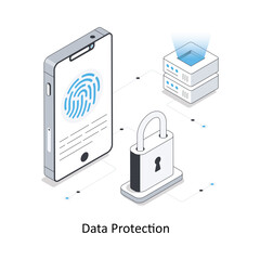Data Protection isometric stock illustration. EPS File stock illustration