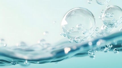 Water Bubbles and Ripples in a Teal Background