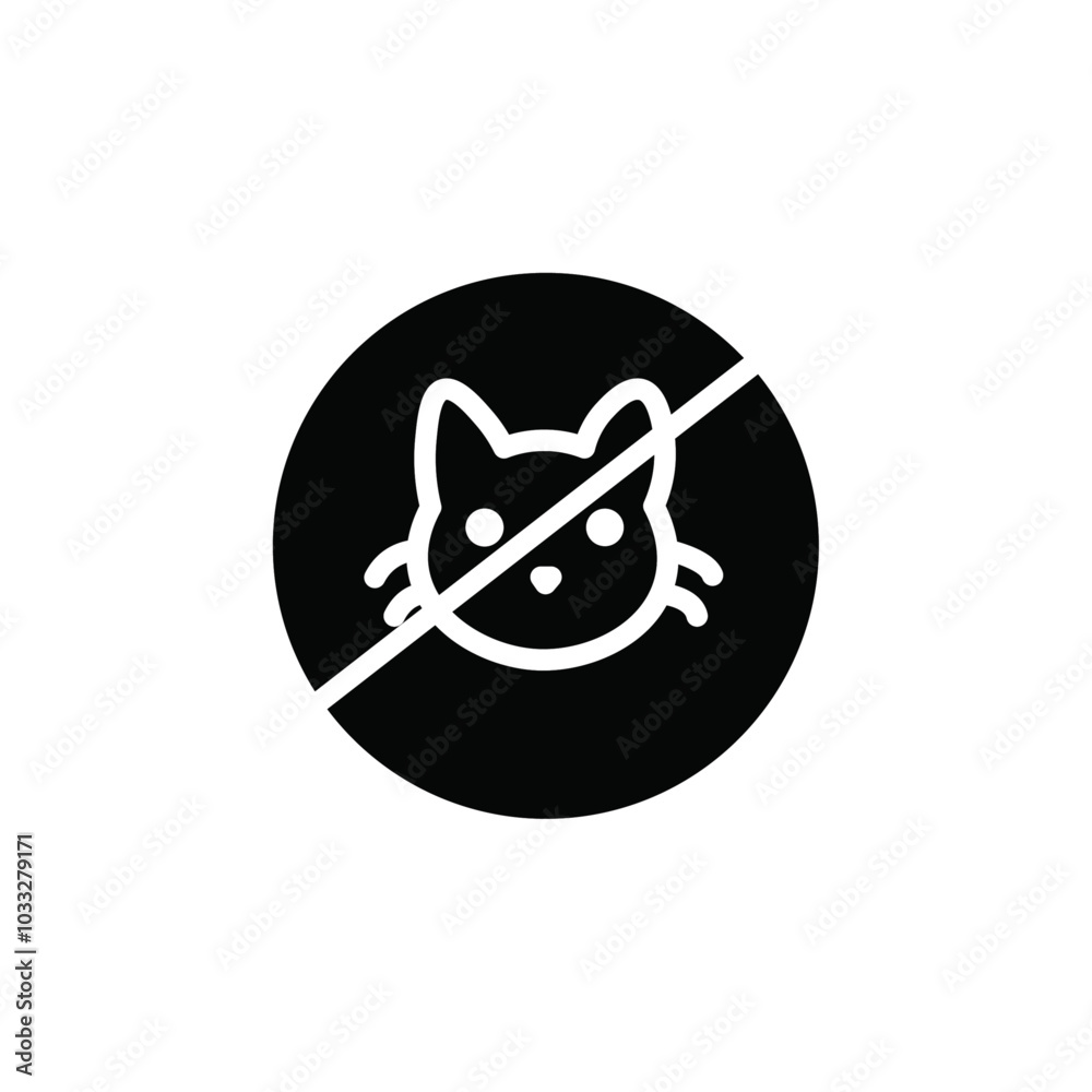 Poster no cats allowed icon web design in vector