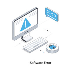 Software Error isometric stock illustration. EPS File stock illustration