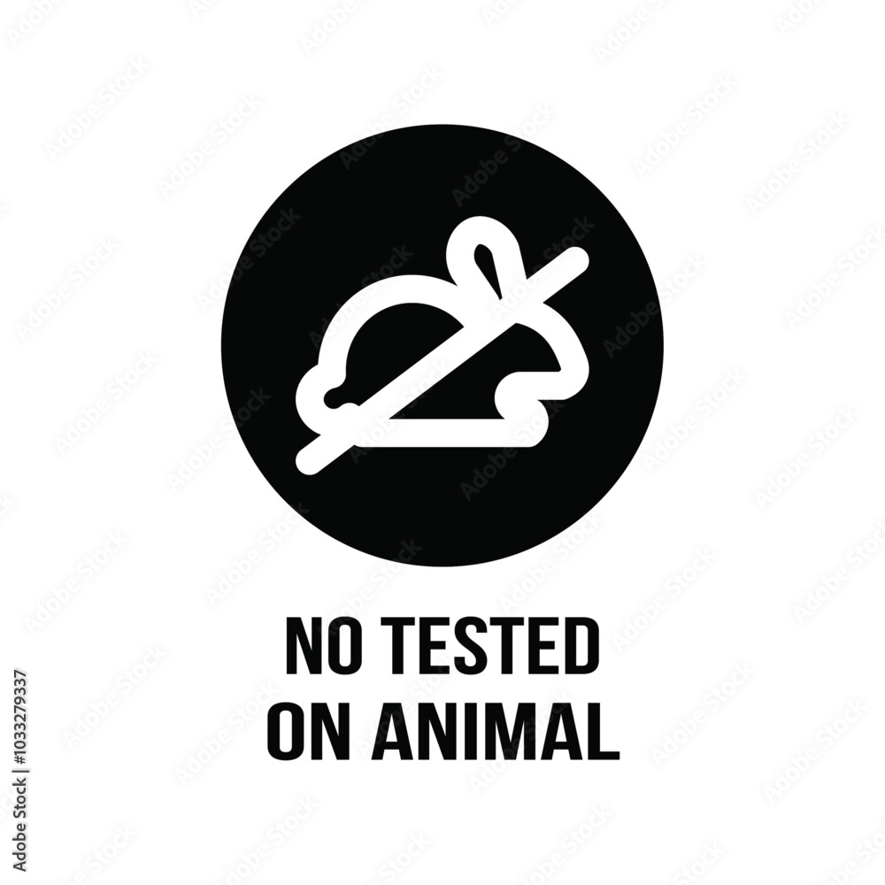 Poster Not tested on animals icon web design in vector
