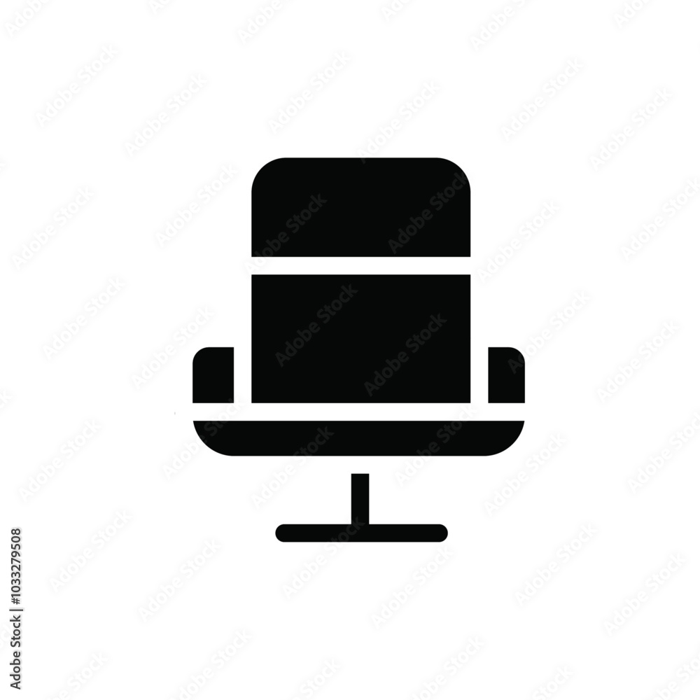 Poster office chair icon web design in vector