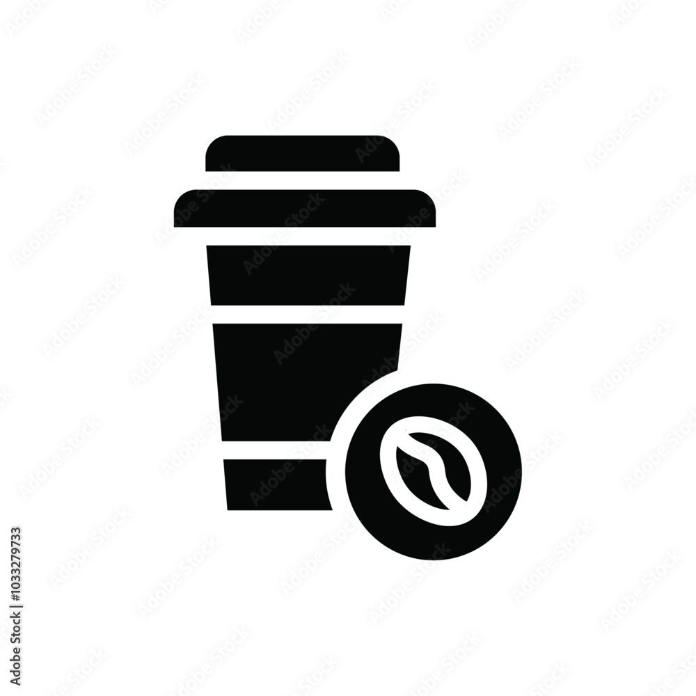 Poster paper coffee cup icon web design in vector