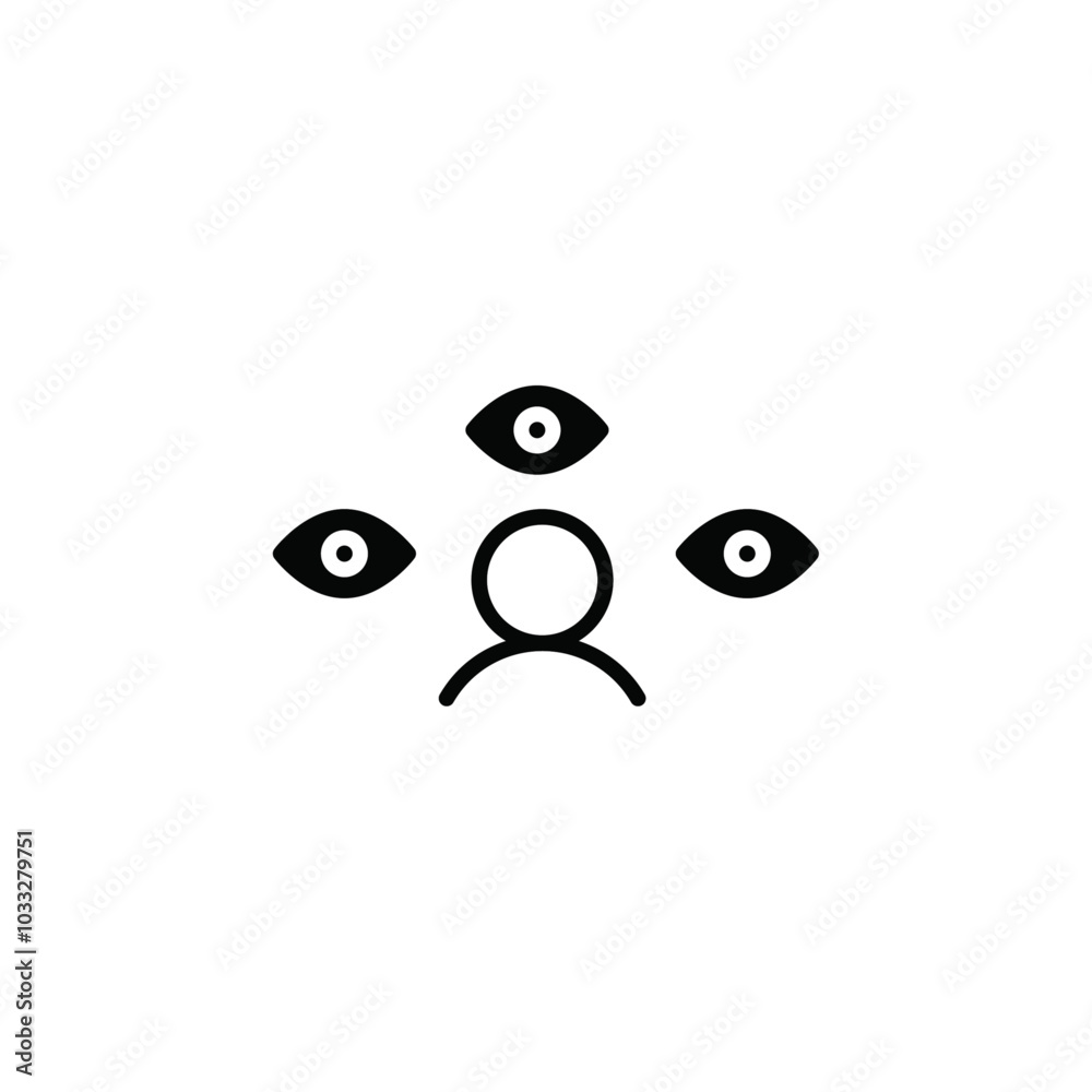 Poster Paranoia icon web design in vector