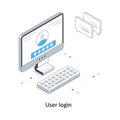 User login isometric stock illustration. EPS File stock illustration