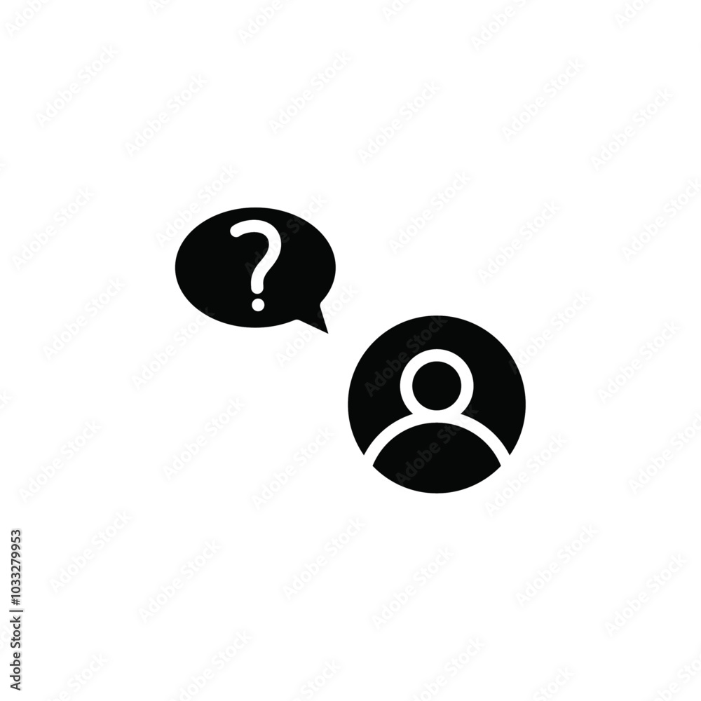 Poster Person asking question icon web design in vector