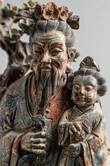 Obraz premium Sculpture: Representing Traditional Chinese Figures.