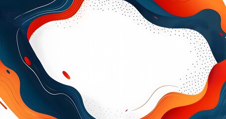 Obraz premium Red, blue, and white background with abstract shapes vector presentation banner template design concept. 