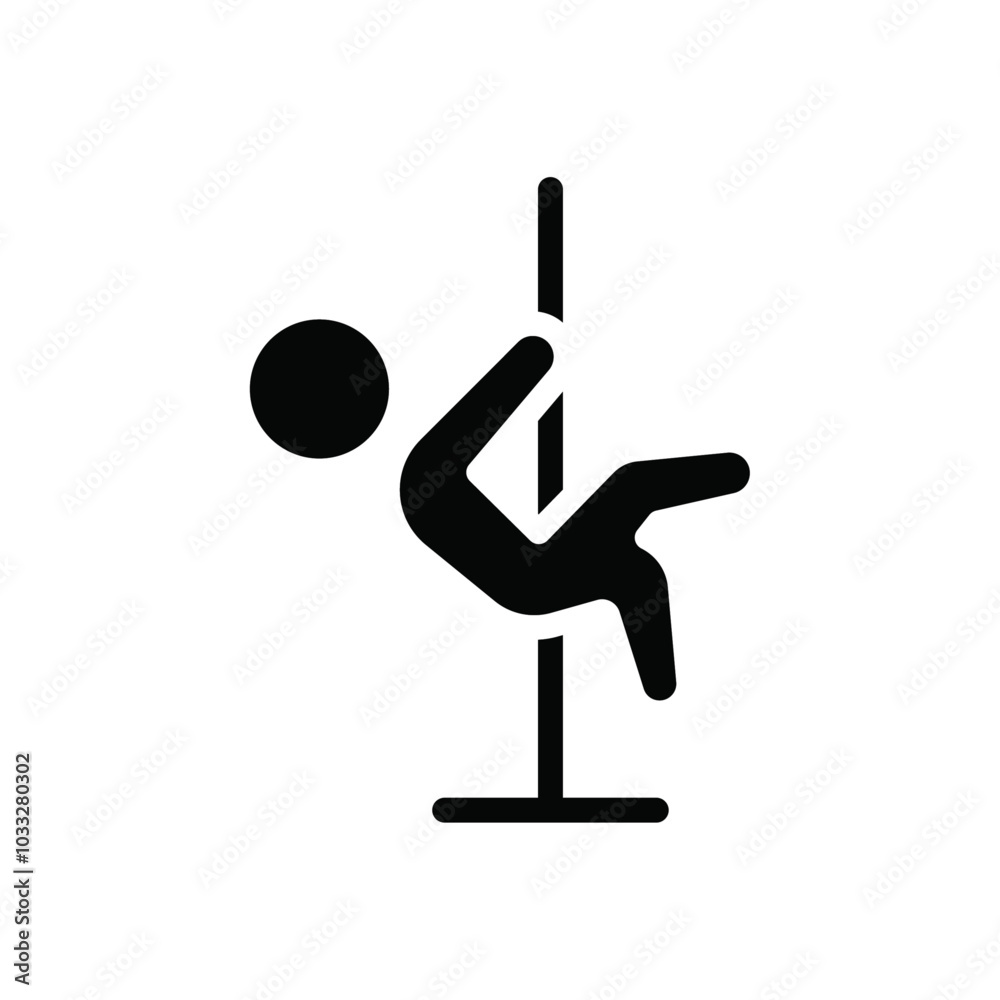 Poster Pole dance icon web design in vector