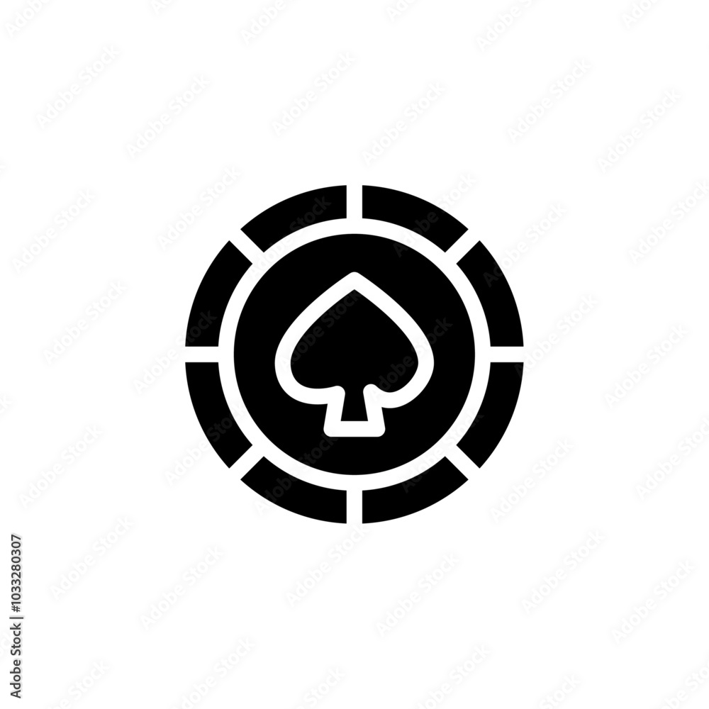 Poster Poker chip icon web design in vector