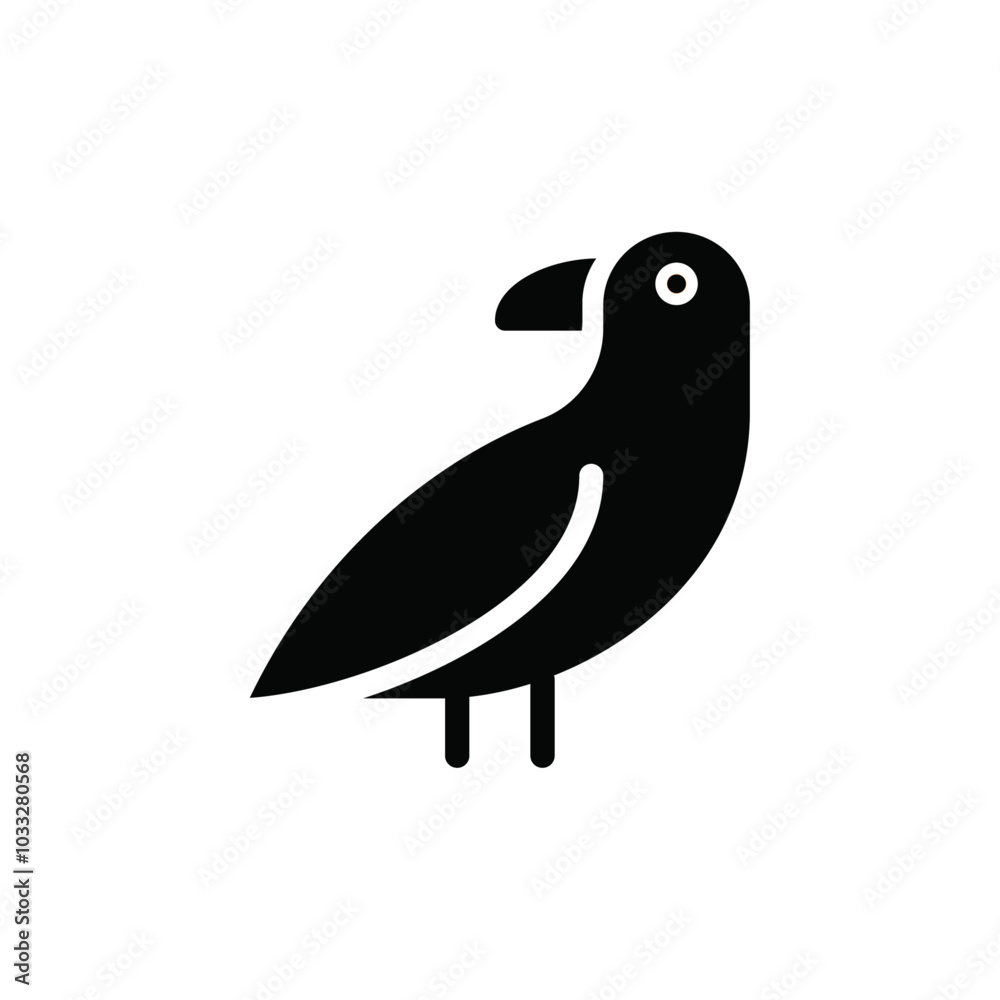 Poster raven icon web design in vector