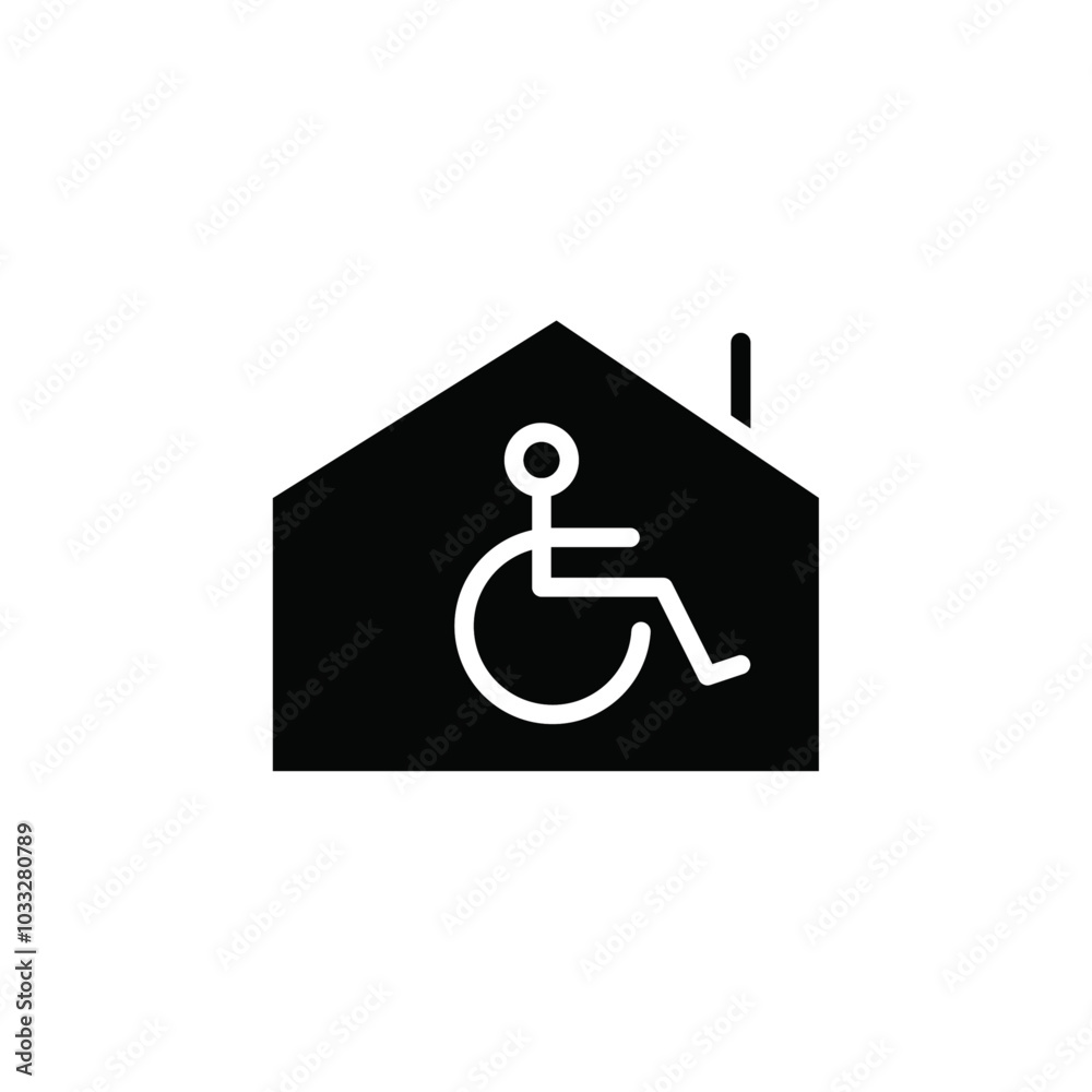 Aufkleber retirement home icon web design in vector