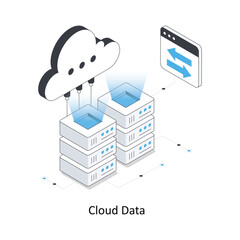 Cloud Data isometric stock illustration. EPS File stock illustration