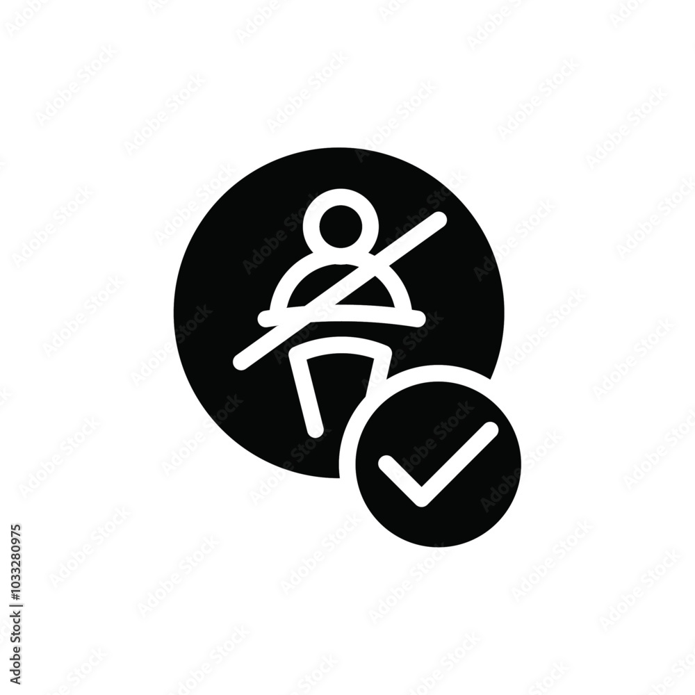Poster safety belt icon web design in vector