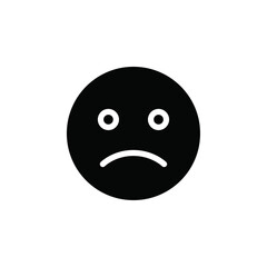 Sad, upset or lonely emoticon icon web design in vector