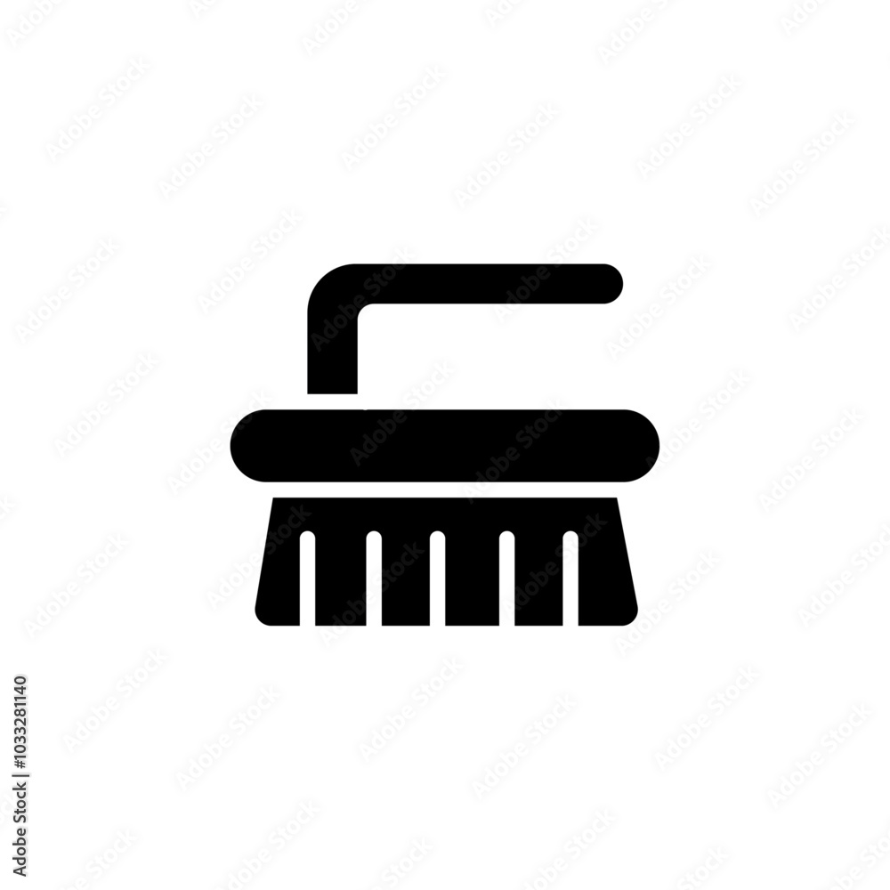Poster scrubbing brush icon web design in vector