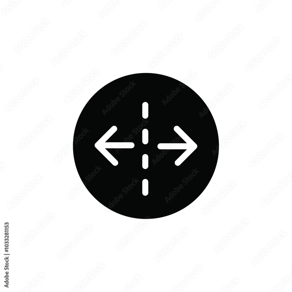 Aufkleber Separating arrow in two part icon web design in vector