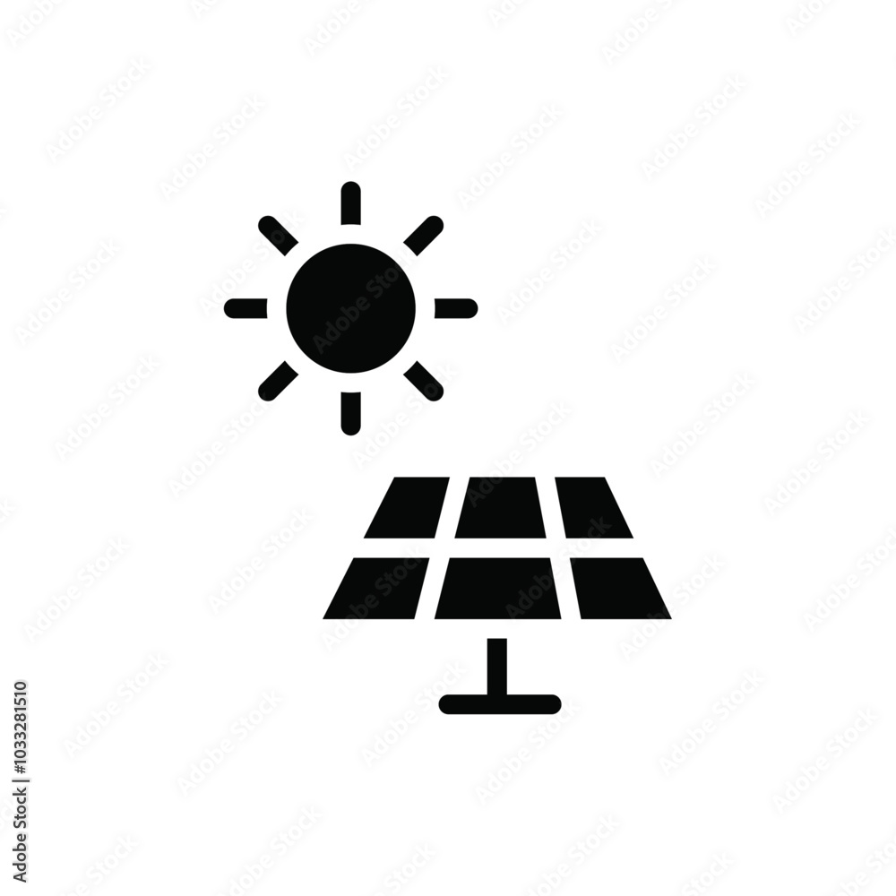 Poster solar panels icon web design in vector