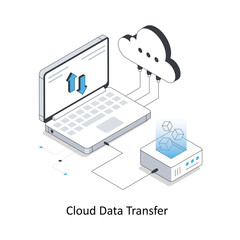 Cloud Data Transfer isometric stock illustration. EPS File stock illustration