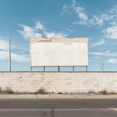 Obraz premium A street wall serves as the background for a blank 