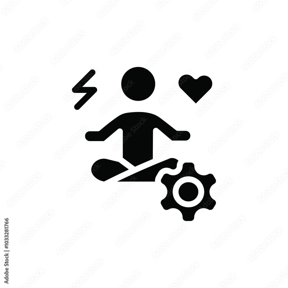 Poster stress management icon web design in vector