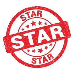 STAR text written on red stamp sign.