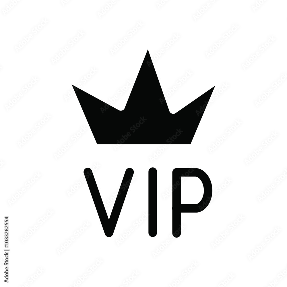 Poster Vip text with crown icon web design in vector