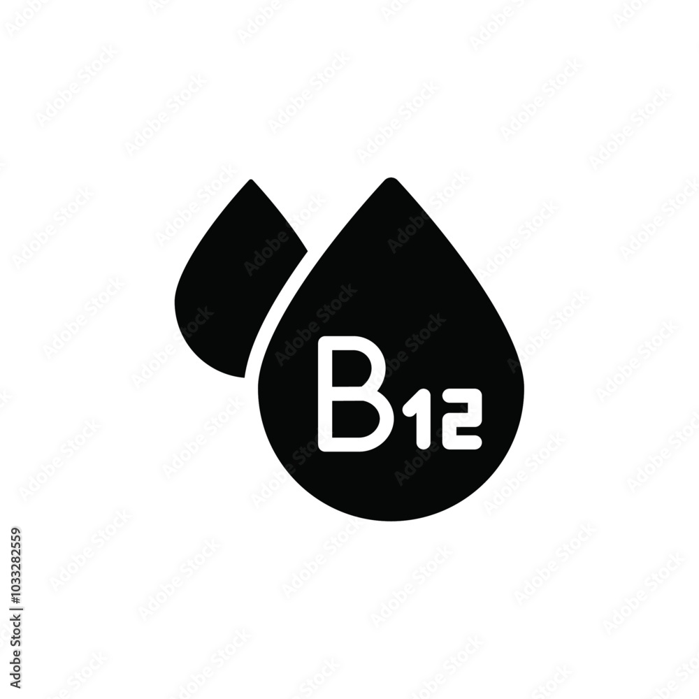Aufkleber Vitamin B12 drop icon web design in vector