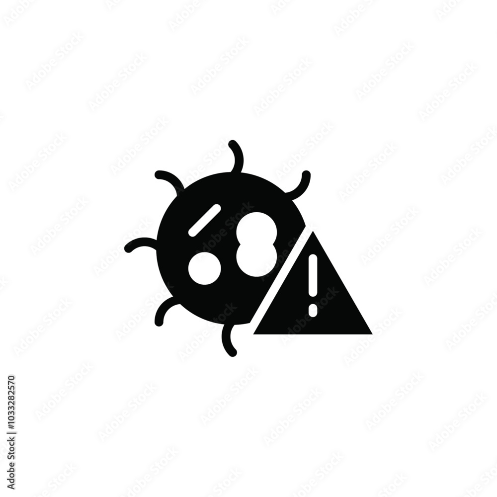 Poster Virus Warning Alert icon web design in vector