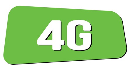 4G text on green trapeze stamp sign.