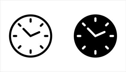 Clock icon set. Time icon vector. watch icon symbol on white background